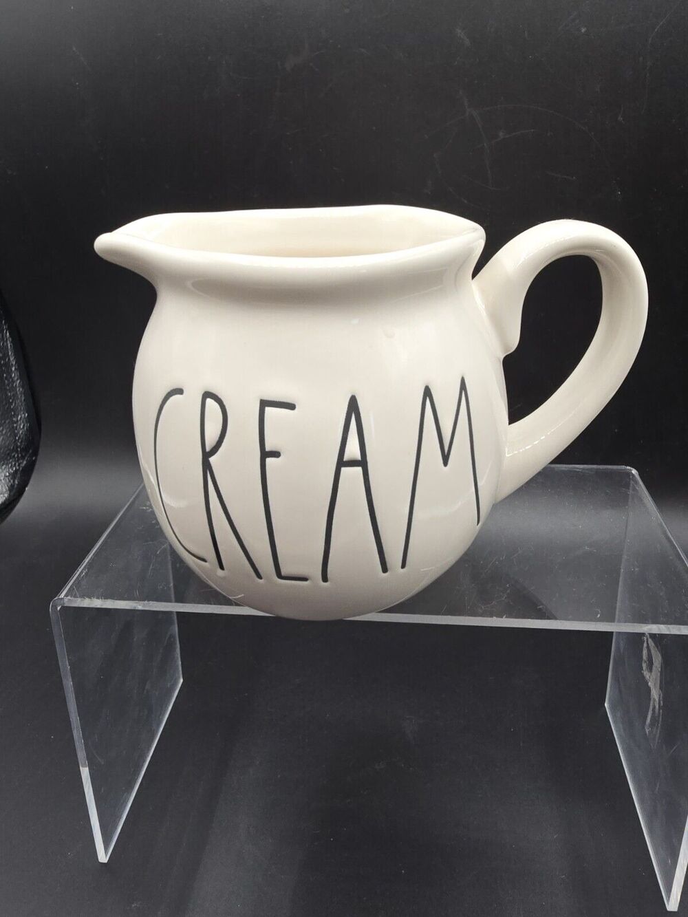 Rae Dunn Cream Creamer Farmhouse Cream Black Letters